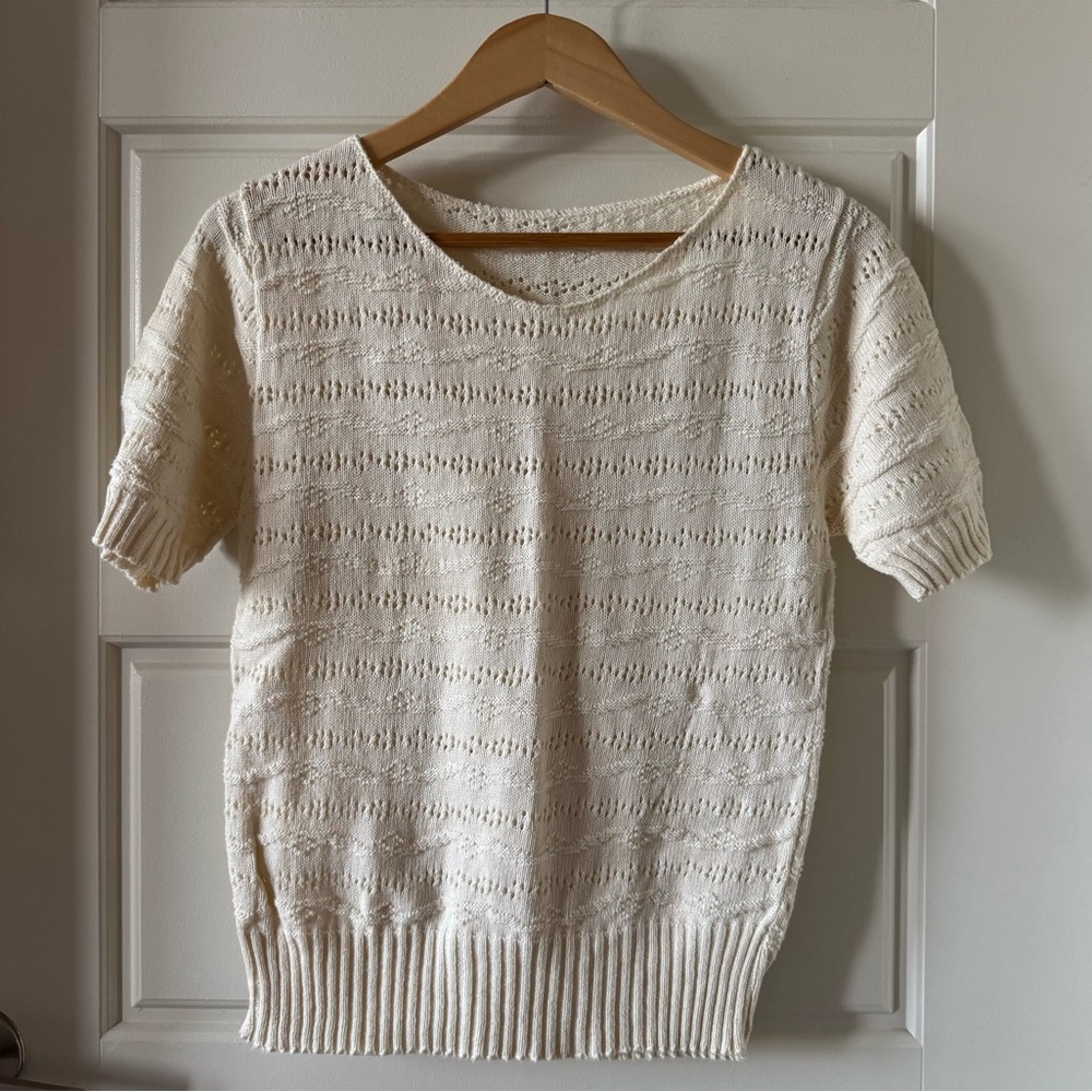 Vintage Handmade Short Sleeve Sweater